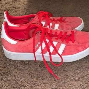adidas red campus sneakers